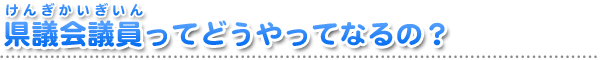 県議会って、なんだろう？