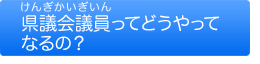 県会儀員ってどうやってなるの？