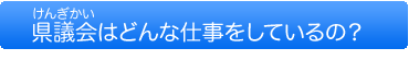 県議会はどんな仕事をしているの？