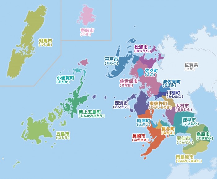 長崎県の地図です