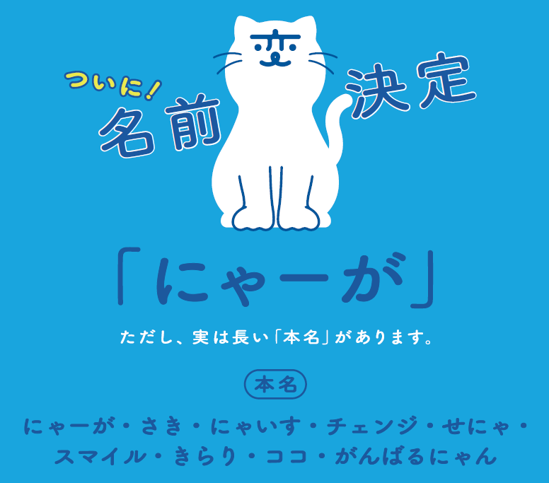 「猫キャラ」名前決定