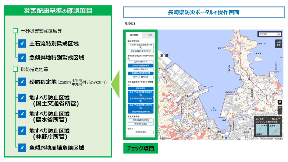 災害配慮基準検索画面