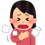 息が苦しい女性