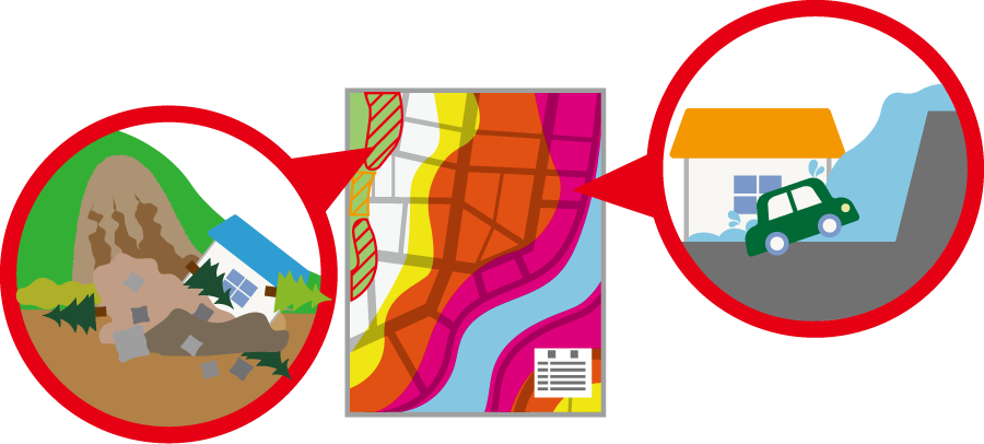 ハザードマップのイメージ図