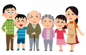 老人を中心とした家族