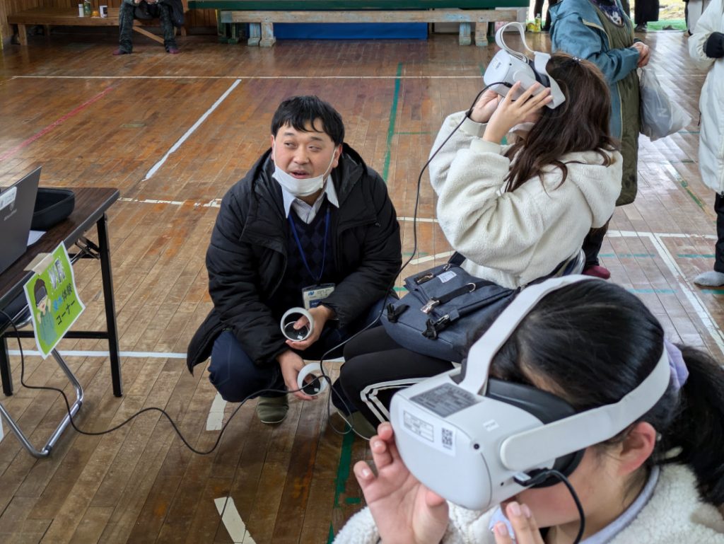 VRゴーグルで浸水体験